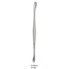 MILTEX VOLKMAN Bone Curette 7-3/4" (197mm), Double-Ended, Oval and Round Cup, 9x16.5mm and 11mm diameter. MFID: 27-928