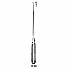 MILTEX SIMS Uterine Biopsy Curette, 10" (25.4 cm), extra small sharp loop, outside measures 2.5 X 5 mm. MFID: 30-1380