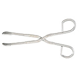 MILTEX Utility-Sterilizer Forceps, 8" (203mm), Straight, Serrated Jaws, Ring Handles. MFID: 3-20