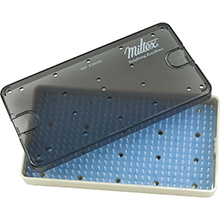 MILTEX Sterilization Tray, Single layer, Size: 4" x 8" x 3/4" (102 mm x 203 mm x 19 mm). MFID: 3-200300