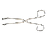 MILTEX Utility-Sterilizer Forceps, 7-3/4" (198mm), Curved, Serrated Jaws, Ring Handles. MFID: 3-22