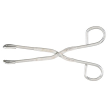 MILTEX Utility-Sterilizer Forceps, 11" (280mm), Straight, Serrated Jaws, Ring Handles. MFID: 3-24