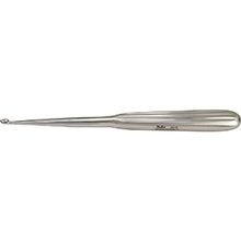 MILTEX Dermal Curette, 6-1/4" (160mm), oval spoon, size 0: 3.6mm x 5.6mm. MFID: 33-12