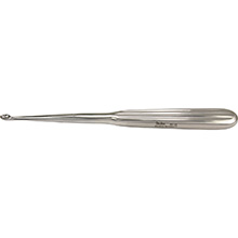 MILTEX Dermal Curette, 6-1/4" (160mm), oval spoon, size 1: 4.3mm x 6.6mm. MFID: 33-13