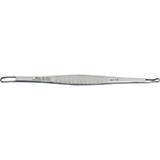 MILTEX SCHAMBERG Comedone extractor, 3-3/4" (96.5mm), double-ended, standard pattern, with crimped small loop. MFID: 33-201