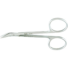 MILTEX BIRO Dermal Naevus Scissors, 4" (103mm), Angled Blades with Sharp Outside Edges. MFID: 33-240