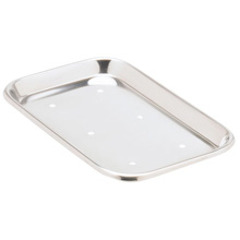 MILTEX Mayo Tray, Size 10, Perforated, 10" x 6-1/2" x 23/32". MFID: 3-921