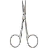 MILTEX Cuticle Scissors, 3-1/2" (8.9 cm), curved blades, standard pattern, chrome. MFID: 40-435