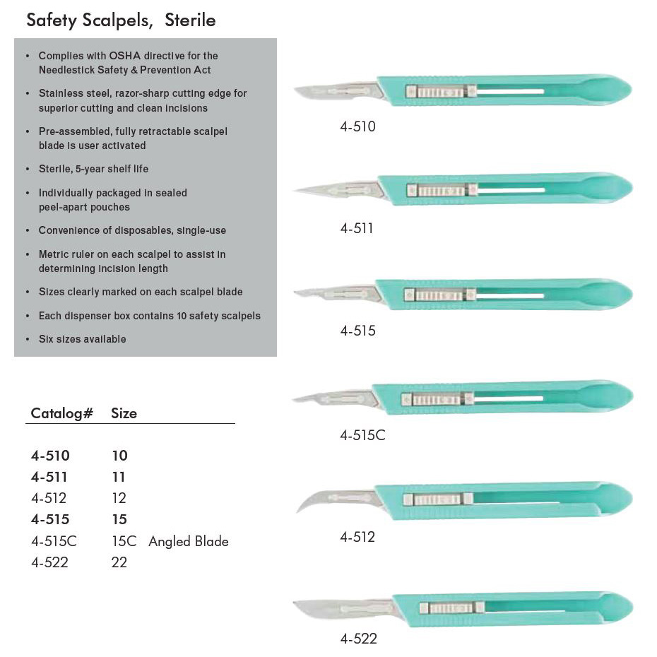 Excel Blades No. 11 Medical-Grade Stainless Steel Scalpel Blades