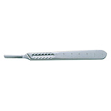 MILTEX no.4 Scalpel Handle, 5-1/4" (135mm), mm and cm Graduations, Nickel Plated, Fits Blade Sizes 20, 21, 22, 23 & 25. MFID: 4-8R