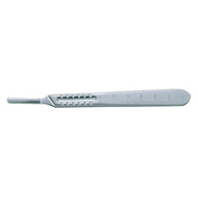 MILTEX no.4 Scalpel Handle, 5-1/4" (135mm), mm and cm Graduations, Nickel Plated, Fits Blade Sizes 20, 21, 22, 23 & 25. MFID: 4-8R