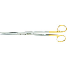 MILTEX MAYO Dissecting Scissors, 9" (22.9cm), straight, standard beveled blades, Carb-N-Sert. MFID: 5-128TC