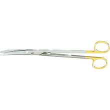 MILTEX MAYO Dissecting Scissors, 9" (22.9cm), curved, standard beveled blades, Carb-N-Sert. MFID: 5-130TC