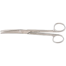 MILTEX Serratex-MAYO Dissecting Scissors, 6-3/4" (17.1 cm), curved, one serrated blade. MFID: 5-134