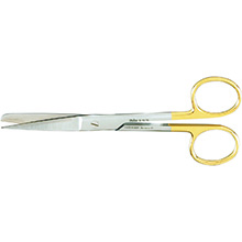 MILTEX Standard Pattern Operating Scissors, straight, 5-1/2" (14cm), sharp-blunt points, Carb-N-Sert. MFID: 5-16TC