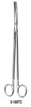 MILTEX Delicate Pattern METZENBAUM-NELSON Scissors, 9" (230mm), curved, blunt points, Tungsten Carbide. MFID: 5-189TC