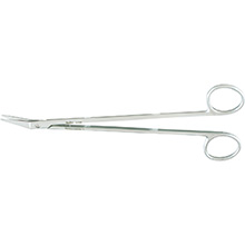 MILTEX POTTS-SMITH Scissors, 7-1/2" (189mm cm), angled on side 25 degrees, 21 mm blades. MFID: 5-246