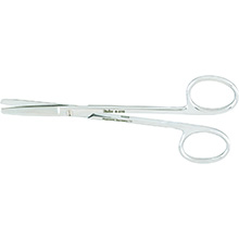 MILTEX WAGNER Plastic Surgery Scissors, 4-3/4" (12.1 cm), straight, blunt-blunt points, serrated blade. MFID: 5-275