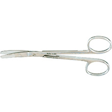 MILTEX WAGNER Plastic Surgery Scissors, 4-3/4" (119mm), curved, blunt-blunt points, serrated blade. MFID: 5-281