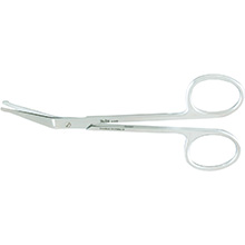 MILTEX Eye Scissors with probe points, 4-1/2" (114mm), angled on side. MFID: 5-310