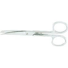 MILTEX Standard Pattern Operating Scissors, curved, 4-1/2" (11.4cm) sharp-blunt points. MFID: 5-42