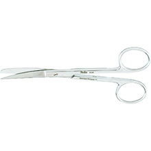 MILTEX Lightweight Operating Scissors, 5" (127mm), Curved, Sharp-Blunt Points. MFID: 5-64
