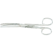 MILTEX Standard Pattern Serratex Operating Scissors, curved, 5-1/2" (14cm), one serrated edge, blunt-blunt points. MFID: 5-77