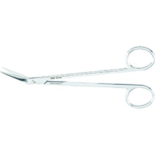 MILTEX KELLY Scissors, 6-1/4" (159mm), Angled, Sharp, With One Serrated Blade. MFID: 5D-255
