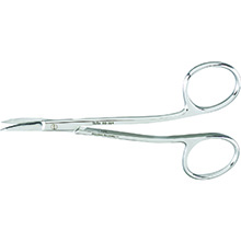 MILTEX LA GRANGE Scissors, 4-1/4" (108mm), Curved, One Serrated Blade, Angled Shanks. MFID: 5D-324