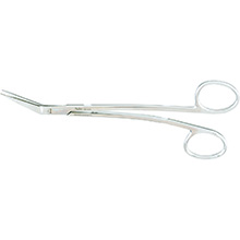 MILTEX LOCKLIN Operating Scissors, 6-1/4" (159mm), Curved Shanks, Angled on Side, One Serrated Blade. MFID: 5D-329