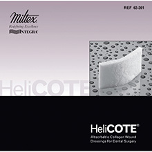 INTEGRA HeliCOTE Absorbable Collagen Wound Dressing for Dental Surgery, 3/4" x 1.5" (1.9 cm x 3.8 cm). MFID: 62-201