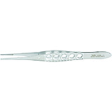 MILTEX Dressing Forceps, delicate pattern, lightweight with fenestrated handles, 5-1/2", serrated tips. MFID: 6-28XL
