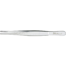 MILTEX Dressing Forceps, standard pattern serrated handles, 4-5/8" (118mm), serrated tips. MFID: 6-4