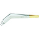MILTEX Grasping Forceps, 6 1/4" (156mm), Non-Magnetic, 1x2 Curved Prongs, Gold Plated Tang. MFID: 65-25