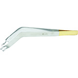 MILTEX Grasping Forceps, 6 1/4" (156mm), Non-Magnetic, 1x2 Curved Prongs, Gold Plated Tang. MFID: 65-25