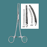 MILTEX ROCHESTER OCHSNER Forceps, 6-1/4" (160mm), Curved, 1 x 2 Teeth. MFID: 7-160