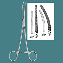 MILTEX ROCHESTER-OCHSNER Forceps, 8" (204mm), Curved, 1 x 2 Teeth. MFID: 7-164