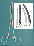 MILTEX ROCHESTER-OCHSNER Forceps, 8-3/4" (225mm), Curved, 1x 2 Teeth. MFID: 7-166