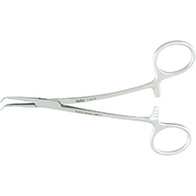 MILTEX MIXTER Forceps LEE Modified, 5-1/4" (135mm), curved jaws & angled shank, delicate. MFID: 7-210A