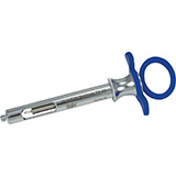 MILTEX GripRite Petite Dental Aspirating Syringe CW, Blue Silicone Grips. MFID: 76-40