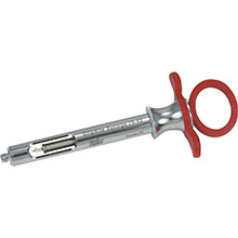 MILTEX GripRite Petite Dental Aspirating Syringe CW, Red Silicone Grips. MFID: 76-42