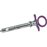 MILTEX GripRite Petite Dental Aspirating Syringe CW, Purple Silicone Grips. MFID: 76-43