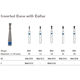 MILTEX Diamond Bur, Inverted Cone with Collar (806), Diameter= 14, Medium Grit, Blue Band. MFID: 806/014