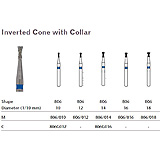 MILTEX Diamond Bur, Inverted Cone with Collar (806), Diameter= 18, Medium Grit, Blue Band. MFID: 806/018