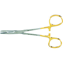 MILTEX OLSEN-HEGAR Needle Holder with Suture Scissors, 5-1/2" (140mm), Tungsten Carbide, serrated jaws. MFID: 8-15TC