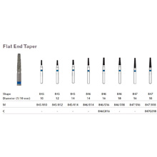 MILTEX Diamond Bur, Flat End Taper (847), Diameter= 16, Medium Grit, Blue Band. MFID: 847/016