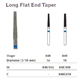 MILTEX Diamond Bur, Long Flat End Taper (848), Diameter= 18, Medium Grit, Blue Band. MFID: 848/018