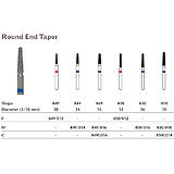 MILTEX Diamond Bur, Round End Taper (850), Diameter= 16, Medium Grit, Blue Band. MFID: 850/016