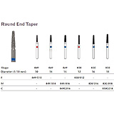 MILTEX Diamond Bur, Round End Taper (850), Diameter= 18, Medium Grit, Blue Band. MFID: 850/018