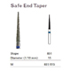 MILTEX Diamond Bur, Safe End Taper (851), Diameter= 15, Medium Grit, Blue Band. MFID: 851/015